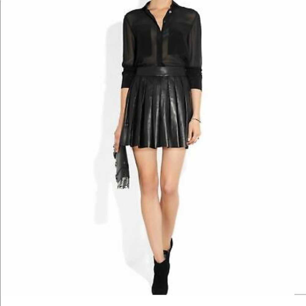 Leather mini skirt